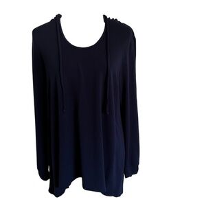 Green Tea Women’s XL Navy Blue Hoodie Soft Loose Rayon Spandex